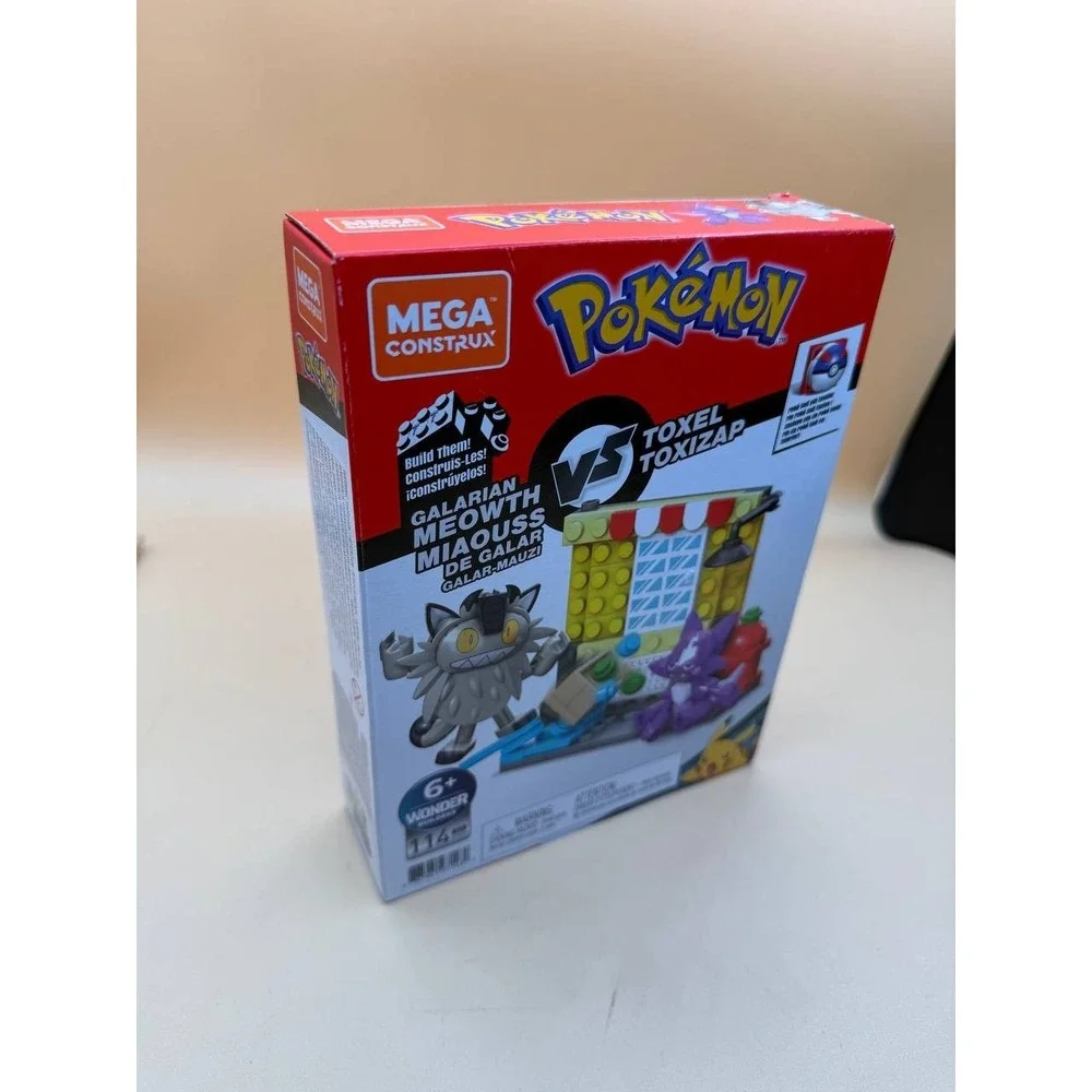 Mega Construx Pokemon 114 Piece Galarian Meowth vs Toxel Building Set (2020) NEW